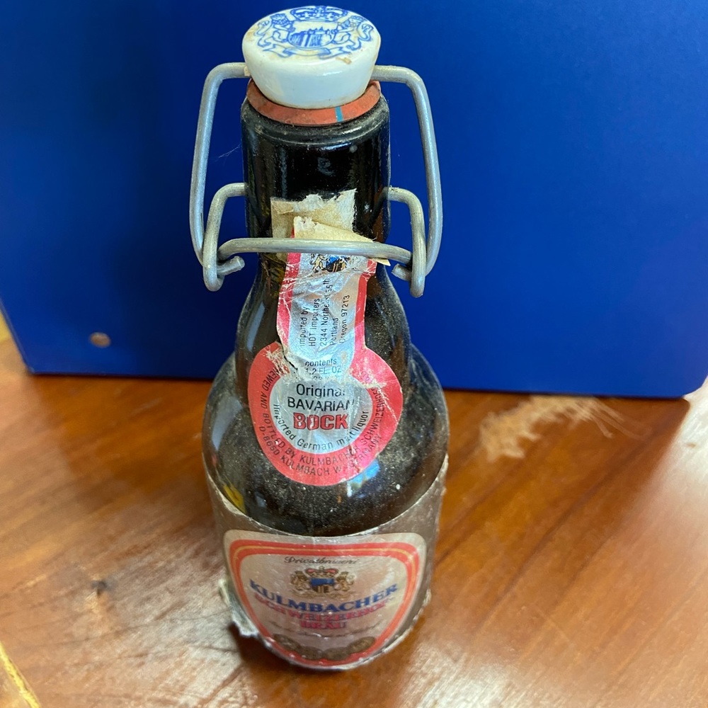 Antique Kulmbacher Brau Beer Crock bottle brown